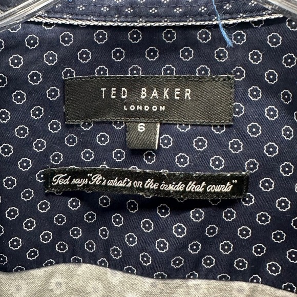 Ted Baker London Mens Dress Shirt Long Sleeve Green Floral Print Size 6 XXL 2X - Picture 3 of 7